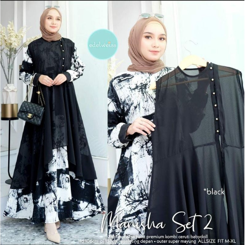 GAMIS 2 IN 1 MANISHA SET JUMBO TERBARU DAN TERLARIS