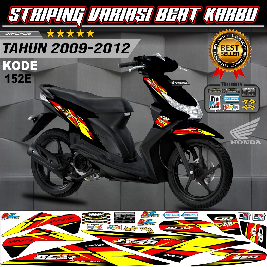 Striping Beat Karbu Stiker Lis Motor kode 152