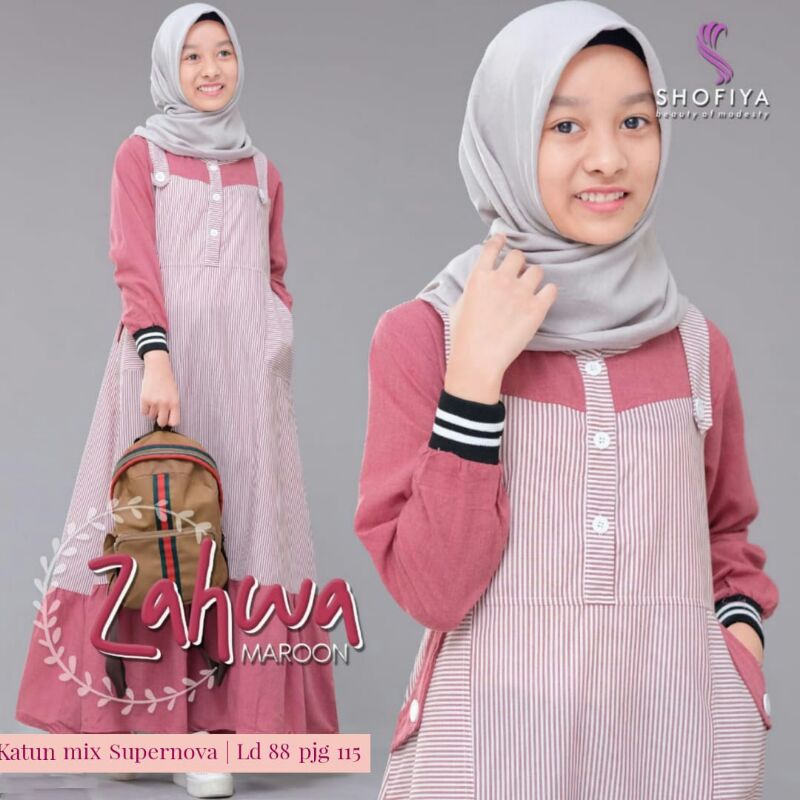 ZAHWA Teen Dress muslim remaja Ori by Shofiya