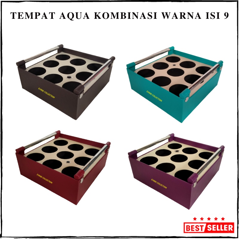 Tempat Aqua Gelas Isi 9 Cup Kombinasi Warna Keranjang Air Mineral Gelas