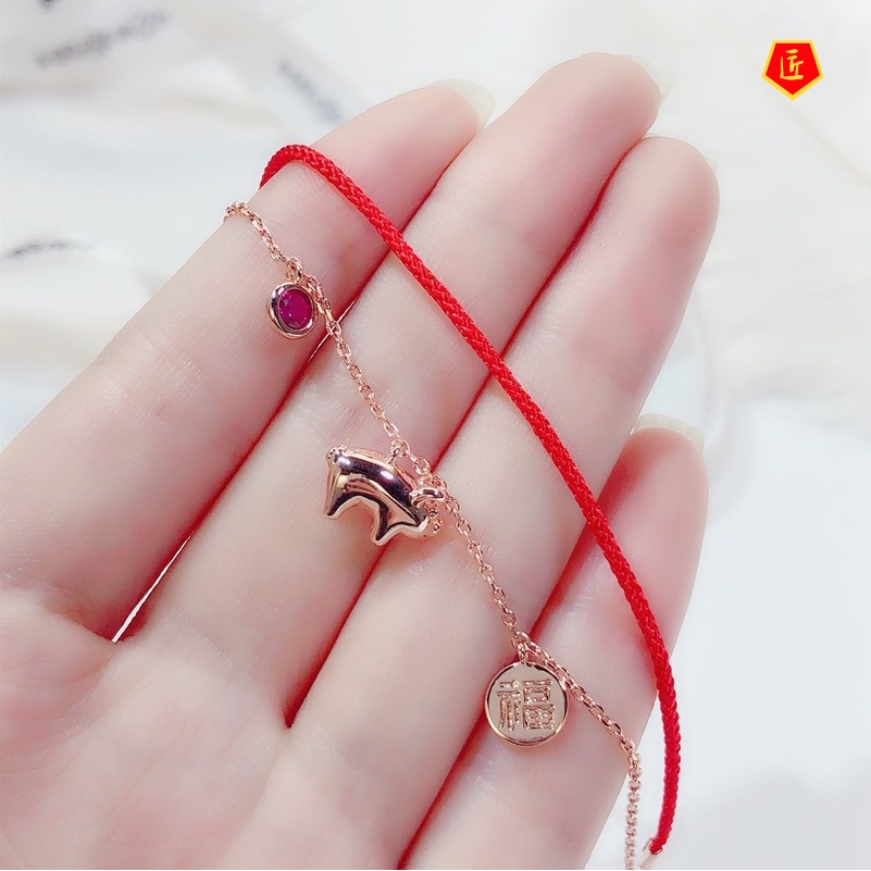 [Ready Stock]Red Rope Lucky Beads Bracelet