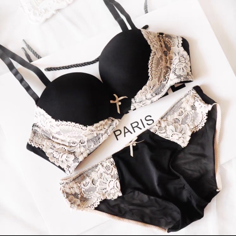 Bra Set (BS29) motif elegan kualitas import berkawat dan busa push up