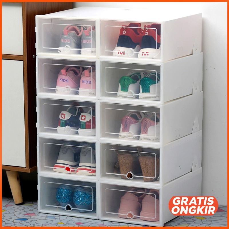 Kotak Susun Rak Organizer Sepatu Shoe Box 6 PCS LF010