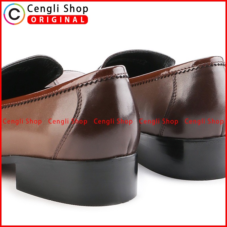 SEPATU PLAYBOY ORIGINAL PANTOFEL KULIT FORMAL PRIA TERBARU COKLAT PL13