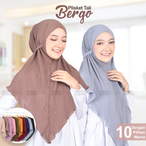 BERGO PLISKET TALI Instan Hijab Jilbab Kerudung Plisket Instant Premium Anti Kusut Model Terbaru
