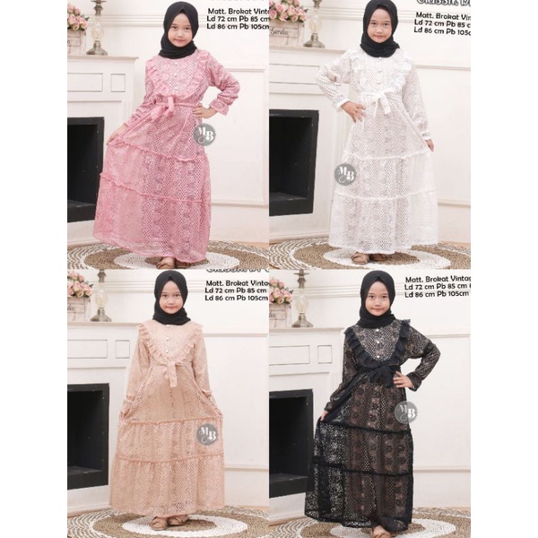 Gamis Tile Anak - Gamis Brokat Anak - Dress Anak