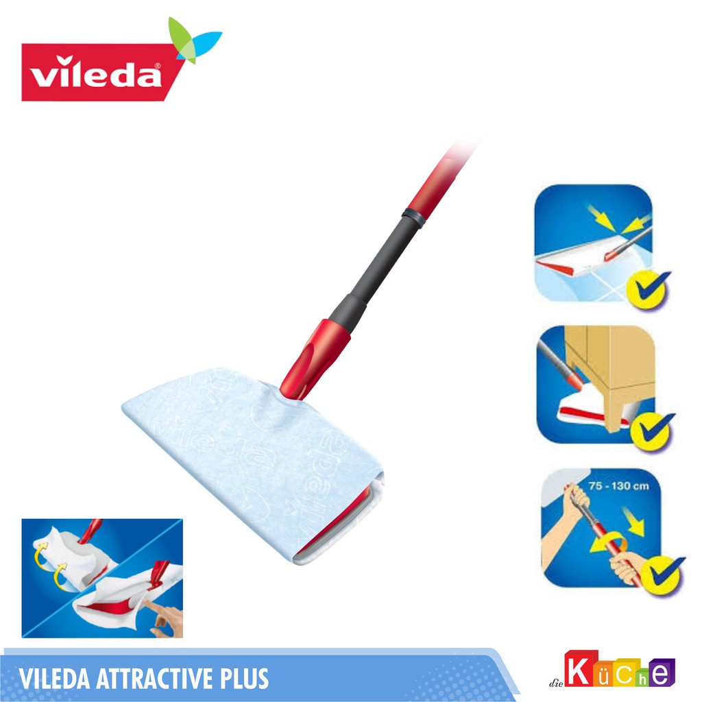 Jual Vileda Attractive Plus System/Lap Lantai 2 Sisi Sekali Pakai