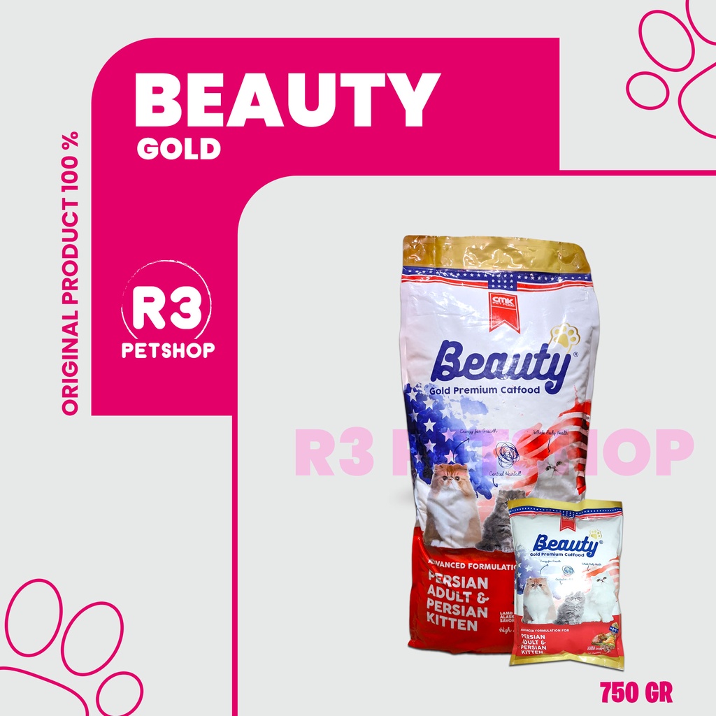 Makanan Kucing Premium BEAUTY GOLD Persian Adult &amp; Kitten 750 Gr