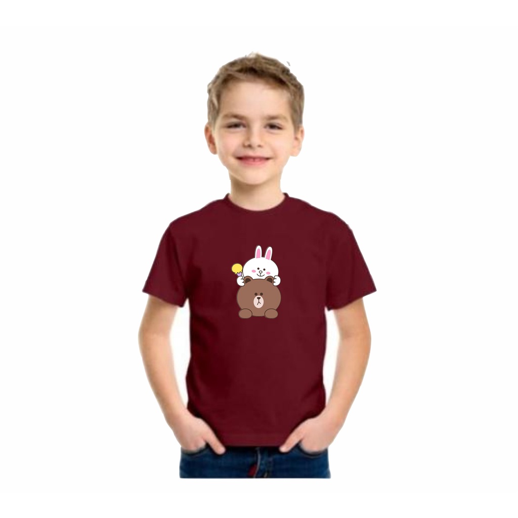 Kaos oblong anak anak bergambar print digital unisex bisa di pakai laki laki dan perempuan 005