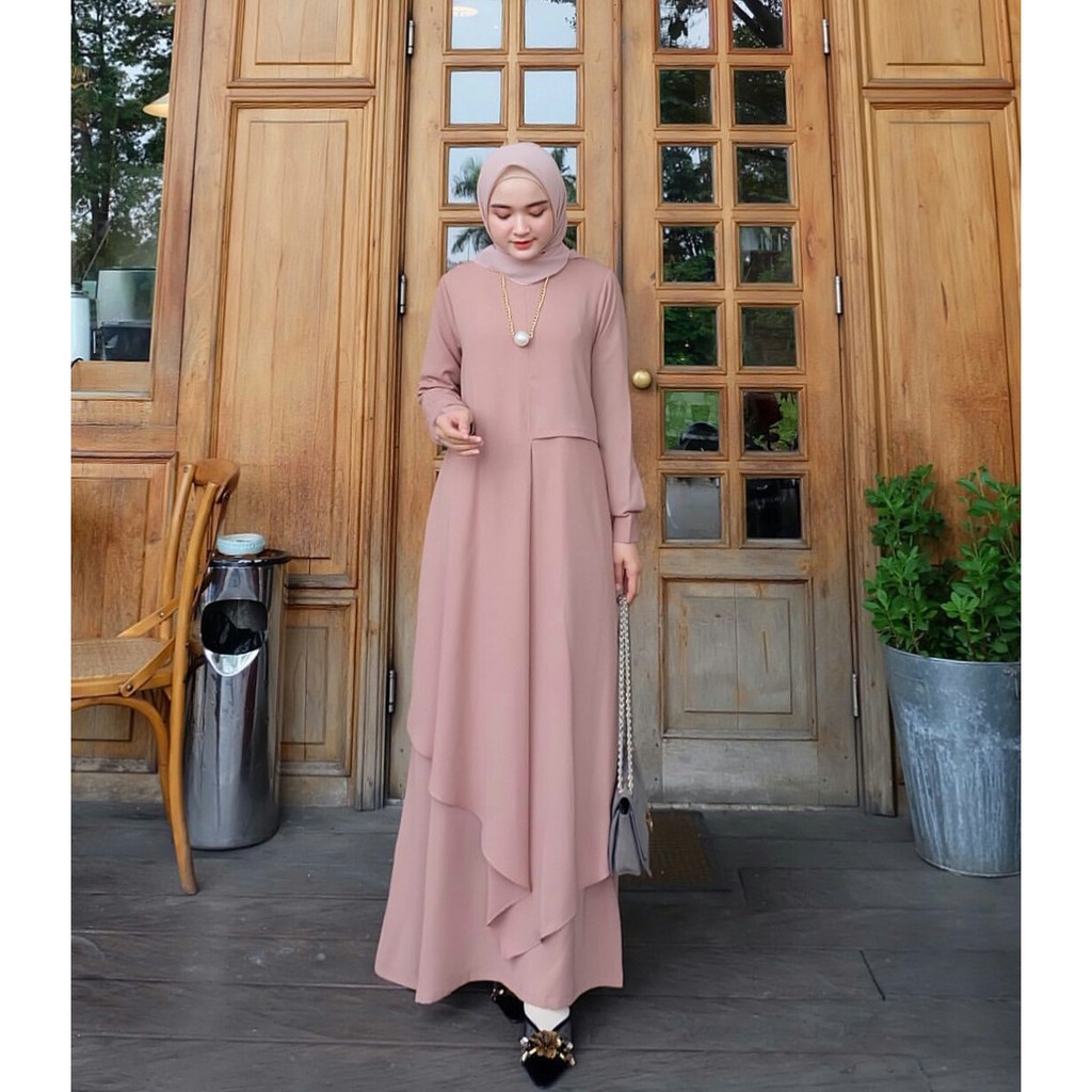 GF02 ~ MIZA DRESS matt SHAKILA HQ size S M L XL fashion muslim casual maxi ellegant