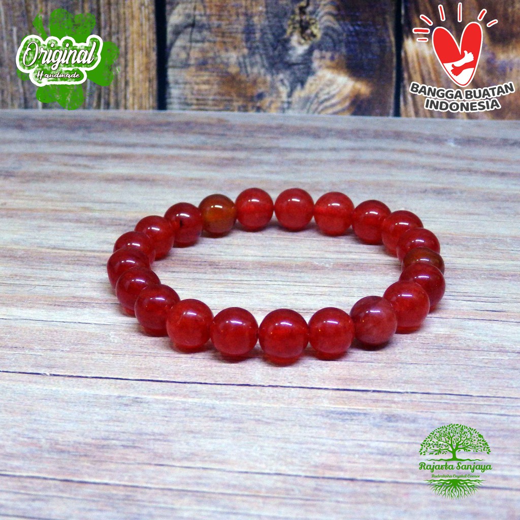 Gelang Batu Natural Red Carnelian 8Mm