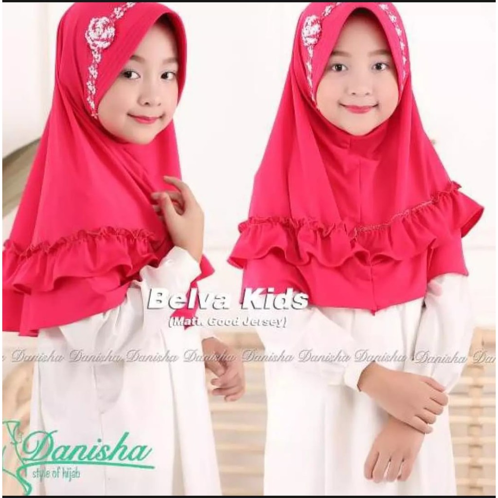 Jilbab Anak Belva Usia 3-7 Tahun Bahan Jersey Terbaru Termurah / Alody's Collection