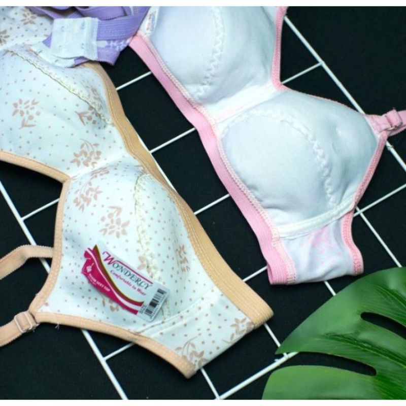 Grosir 12 pcs bh beauty tanpa busa tanpa kawat kait 2 termurah | bra bh remaja size seri murah