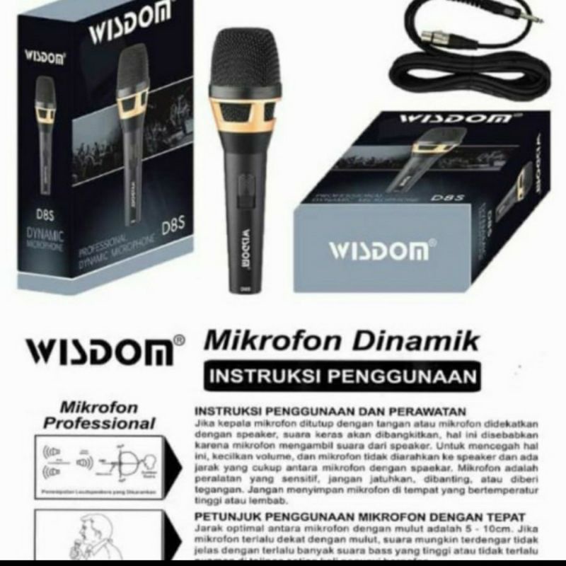 Mic kabel Wisdom D8s dynamic vocal D8s wisdom original