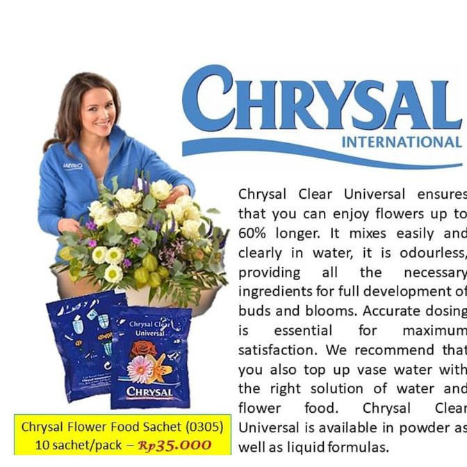

Chrysal bubuk - flower food - pengawet bunga - vitamin bunga sachet
