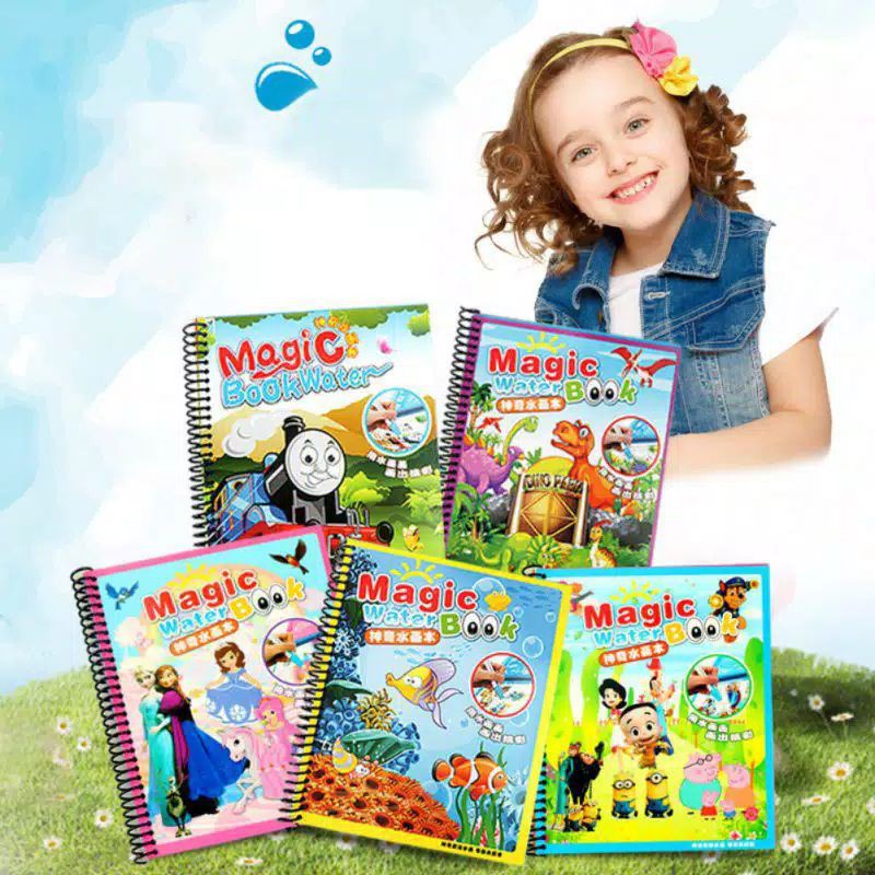 

BISA COD [WBM 102] EDUCATION TOYS MAGIC WATER DRAWING BOOK & PEN SET