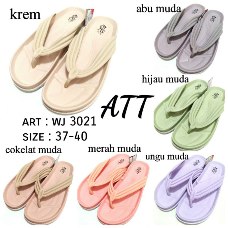 SANDAL JEPIT WANITA TERBARU ATT KARET WJ 3021 ANTI AIR RINGAN DIPAKAI BANYAK PILIHAN WARNA SIZE 37-40 HARGA TERMURAH