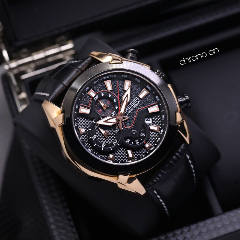 (BEST SELLER) JAM TANGAN PRIA MEGIR 1459L CHRONO AKTIF FREE BOX ORI & BATERAI