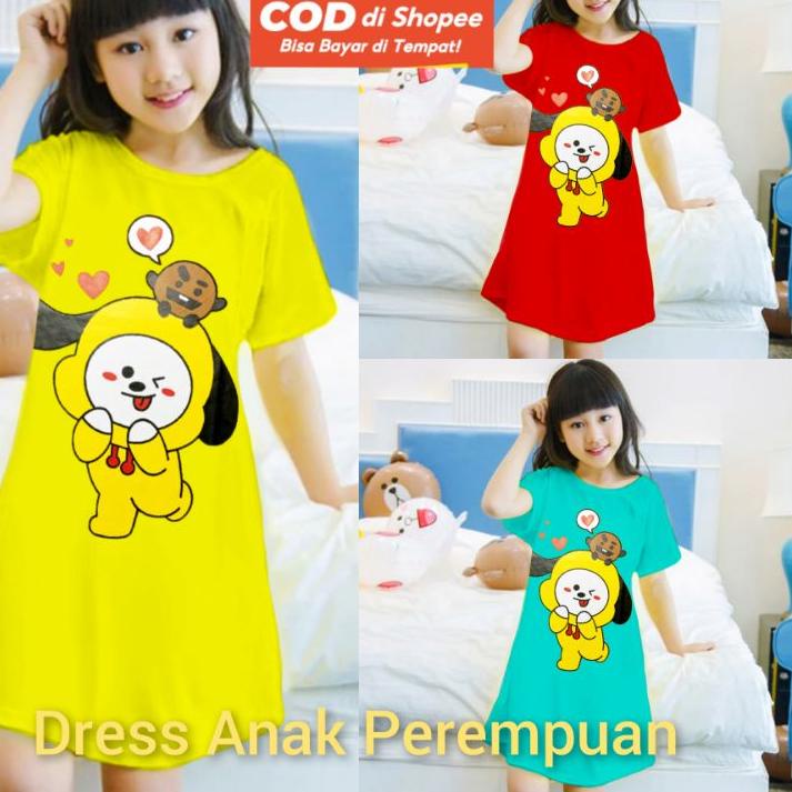 빠 Dress BTS Anak Perempuan Umur 1-11 Tahun/daster anak perempuan/baju anak/dres anak Kekinian