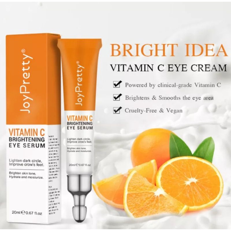 JOYPRETTY SERUM MATA VITAMIN C KRIM MATA PENCERAH PEMUTIH MELEMBABKAN ANTIKERIPUT ANTI PENUAAN DINI MENGHILANGKAN BENGKAK-20ml