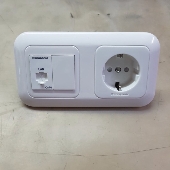 Stop Kontak CP Pengaman + Stop Kontak LAN Data CAT6 CAT 6 Panasonic