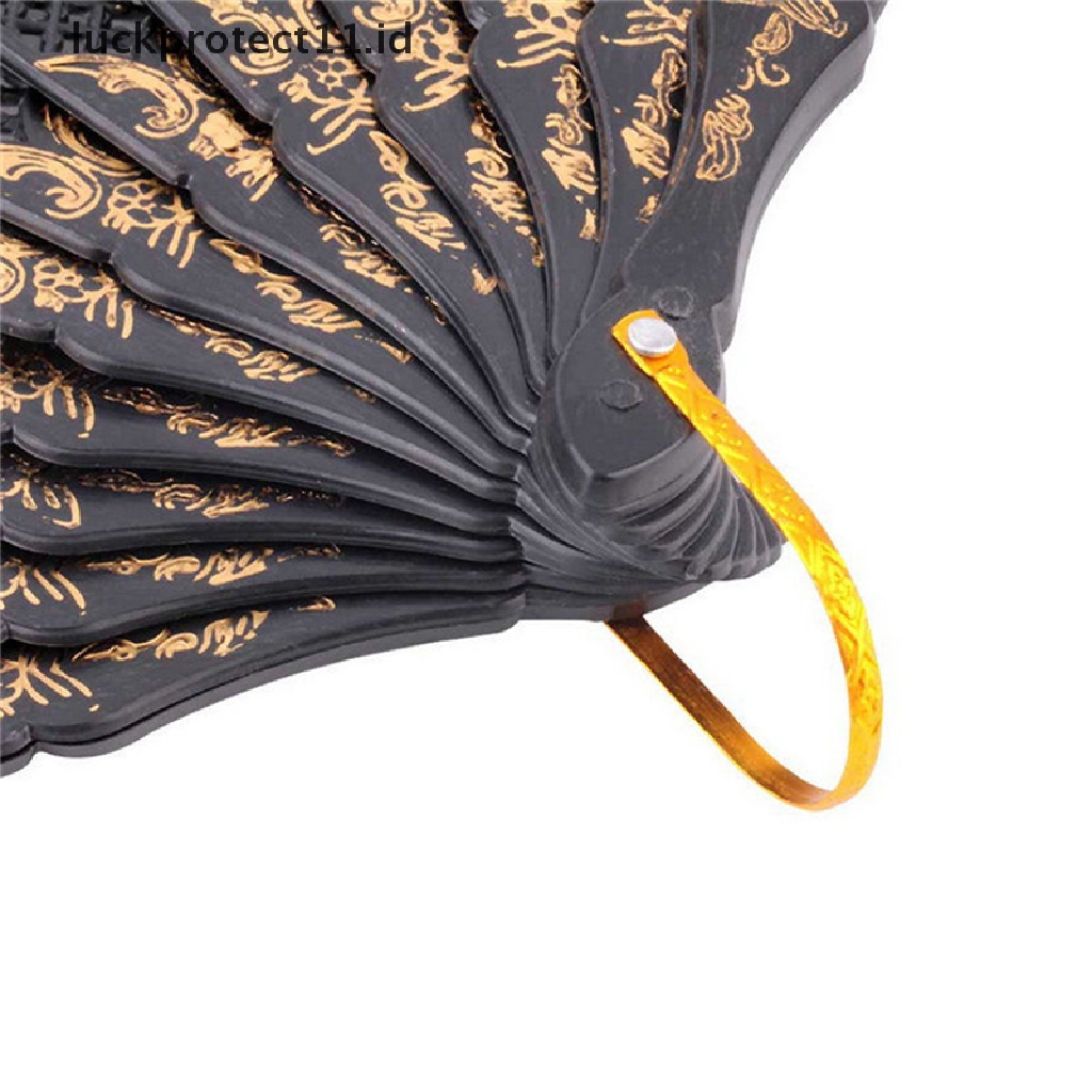 //HG&amp;ID// Black Spanish Style Dance Party Wedding Lace Silk Folding Hand Held Flower Fan .