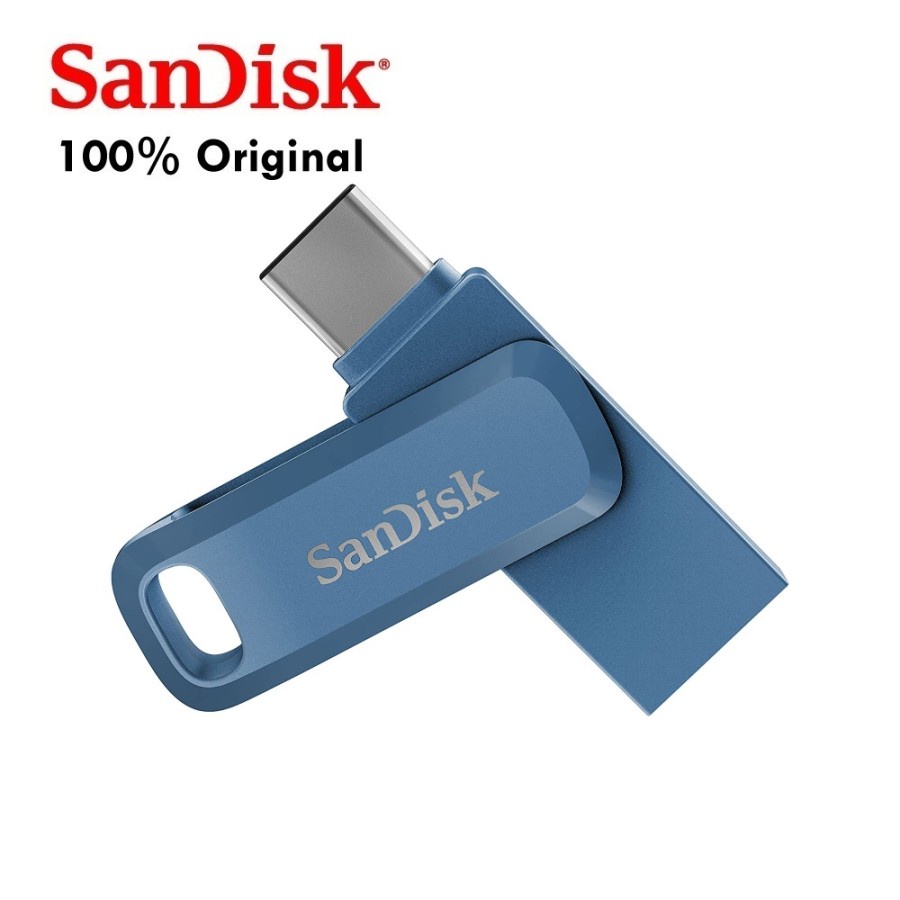 Sandisk Dual Drive GO USB Type-C 128GB - Navy Blue SDDDC3 ORIGINAL, OTG GoType C 128 GB - Navy Blue