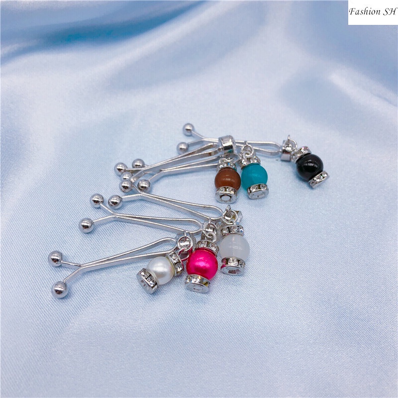 6pcs Bros Pin Mutiara single Warna Campur Untuk Hijab Wanita M20020-6PCS