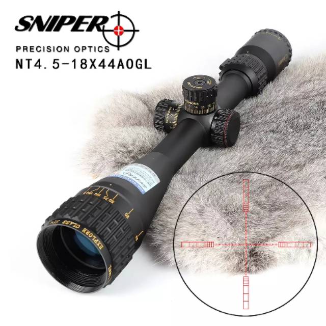 Telescope Sniper NT 4.5-18x44 AOGL RGB Reticle Glass - Rifle Scope - Teleskop