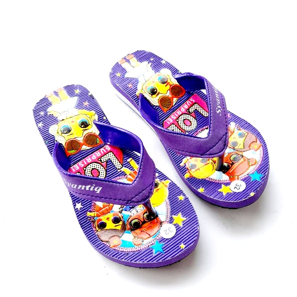 Sandal anak perempuan karet motif LOL