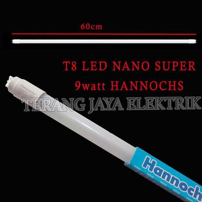 Ready Oke Lampu Tl T8 Led Nano Super 9 Watt Putih - Panjang 60Cm Hannochs