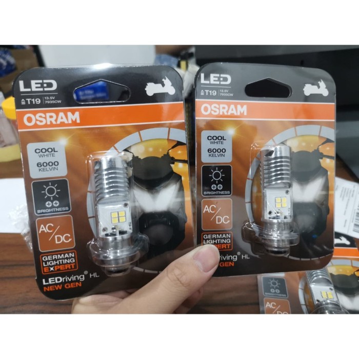 OSRAM LED T19 M5 K1 lampu utama motor H6 PUTIH AC / DC - Plug n Play BAYAR DI RUMAH