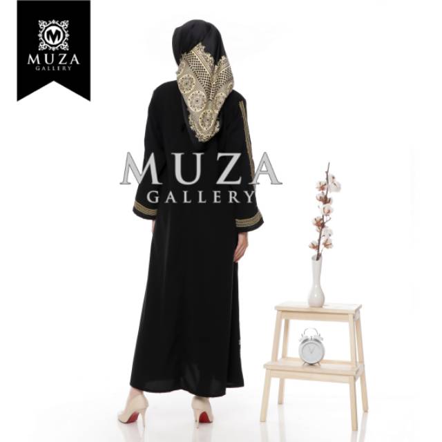 MUZA ABAYA HITAM BORDIR TURKEY MUTIARA