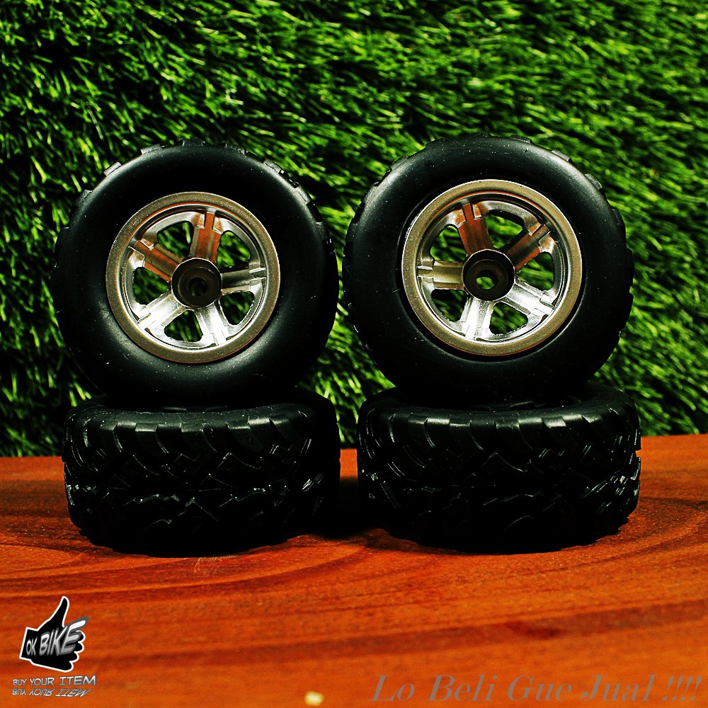 Ban Dan Velg Rc WPL D12 hex 5 mm PNP untuk Semua wpl Offroad 1 Set