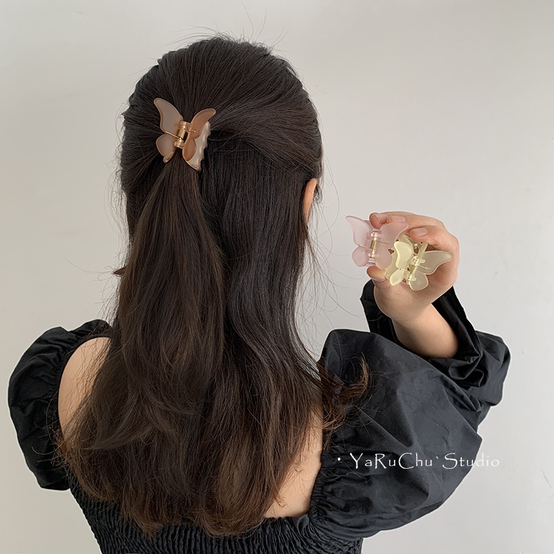 Jepit Rambut Kupu Scrub Korea Manis Lucu Gadis grab clips