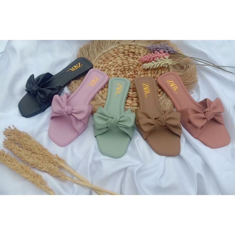 (REAL PICT) SANDAL FLAT ZARA EMPUK / SANDAL FLAT / SANDAL ZARA / SANDAL WANITA / FASHION WANITA