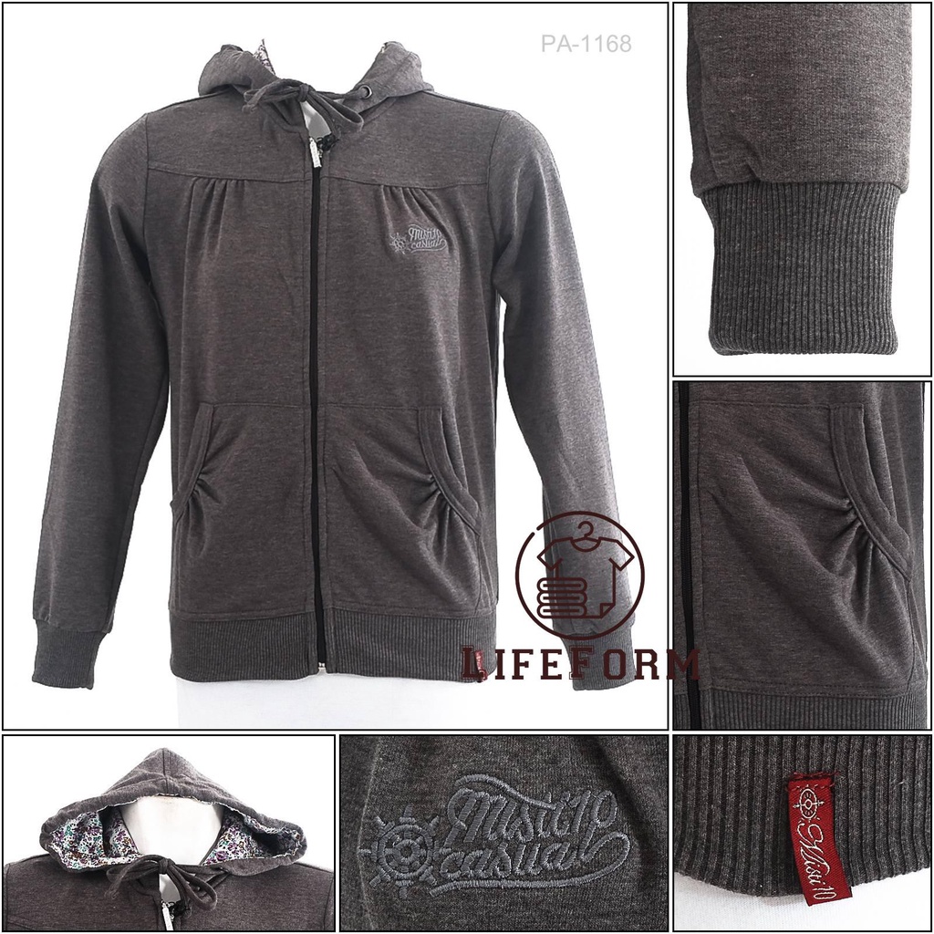 Jaket Hoodie wanita Misti 10 Abu Tua M-XL[PA1168]