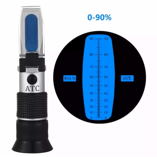 Handheld Wide-Range 0-90% Brix Refractometer Madu Gula Konten Tertentu