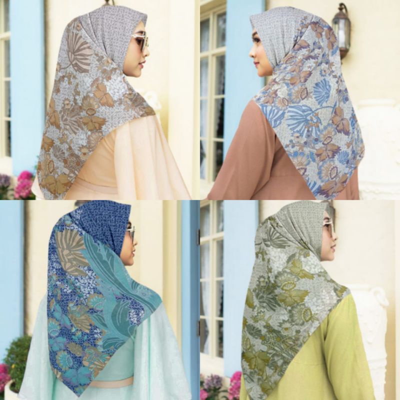 Jual PRODUK TERBARU !! Hijab Segiempat Motif JS Series / Hijab Segi ...