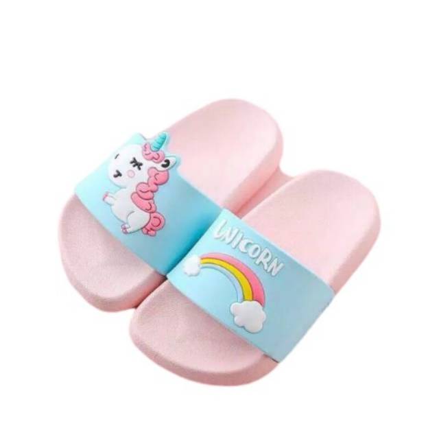 sandal wanita karakter karet timbul unicorn size 26-30