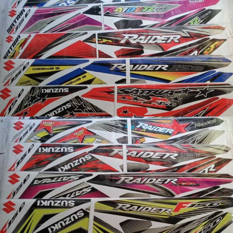 Striping stiker satria fu karbu 2013-2014 feslif lis body fu variasi Thailand custom