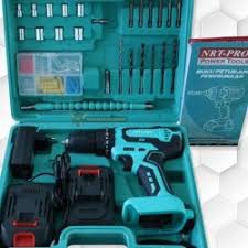 mesin bor cordless DC340 set Impact drill 20V Lithium NRT-Pro mesin bor portable obeng besi tembok