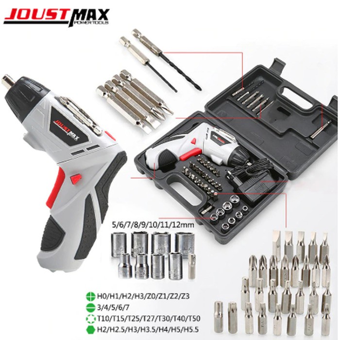 Jual Bor Mini Portable JOUST MAX Cordless Electric Screwdriver Set Shopee Indonesia