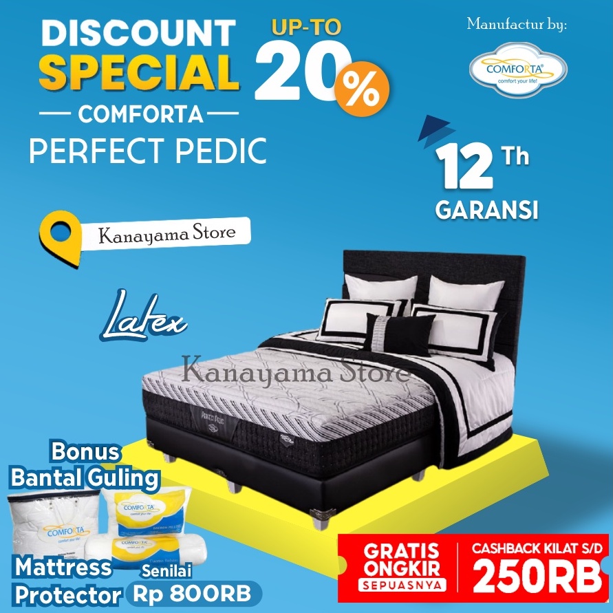 Comforta Spring Bed Perfect Pedic Full Bed Set 100 120 160 180 200 - 90X200