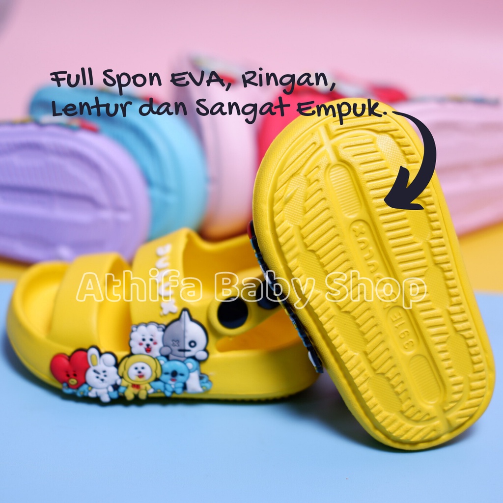 Sepatu Sandal Anak Perempuan Bayi Balita Usia 6 7 8 9 10 11 Bulan 1 2 3 Tahun Sendal Gunung Karet Karakter Cewek Spatu Sandal Spon Prewalker Phylon Ringan -Dulux 391e-