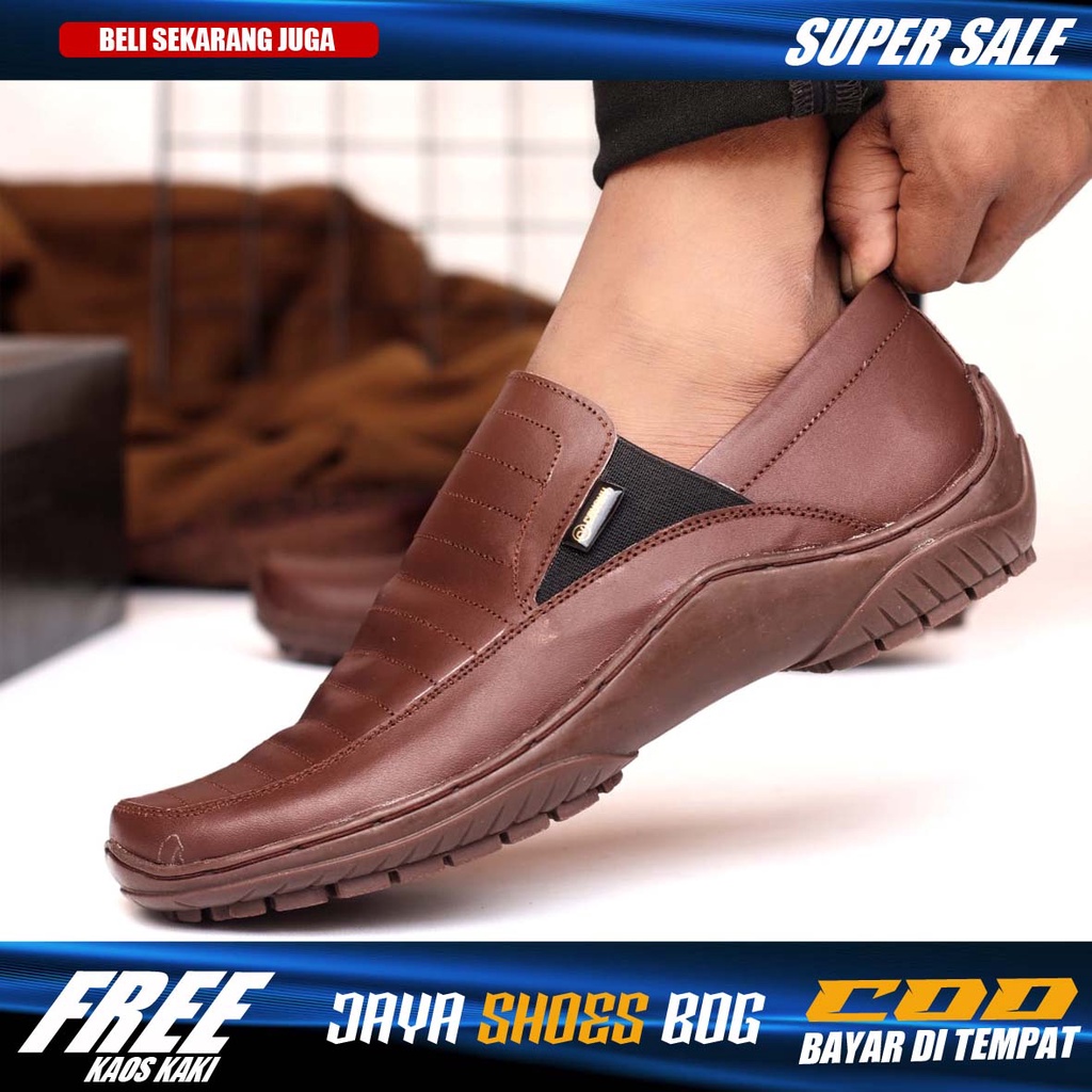 CORJA|Sepatu Formal Pria Kulit Asli Slip On Casual Santai Kerja Kantor Asli Original Distro