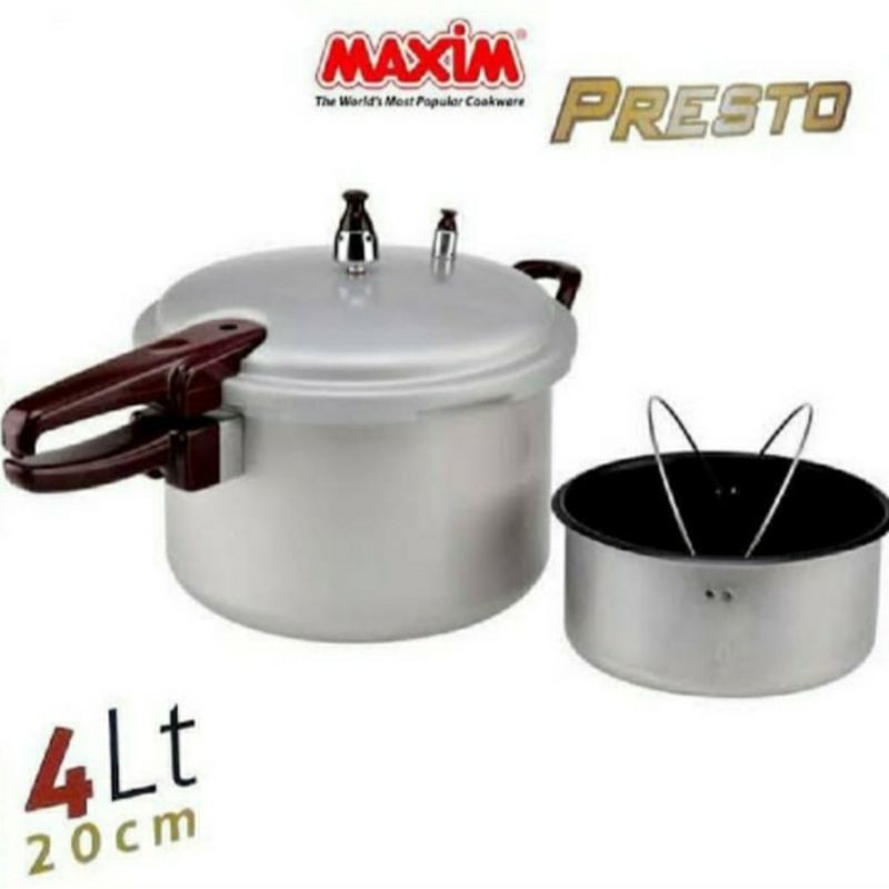 Presto Maxim 4 Liter 20cm Maxim Pressure Cooker 4 Liter Panci Presto Maxim Alumunium Maxim Presto 4L