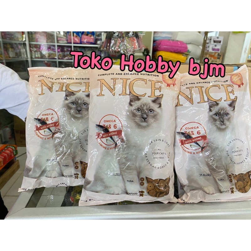 Nice cat 1kg makanan kucing dryfood adult pakan kering murah