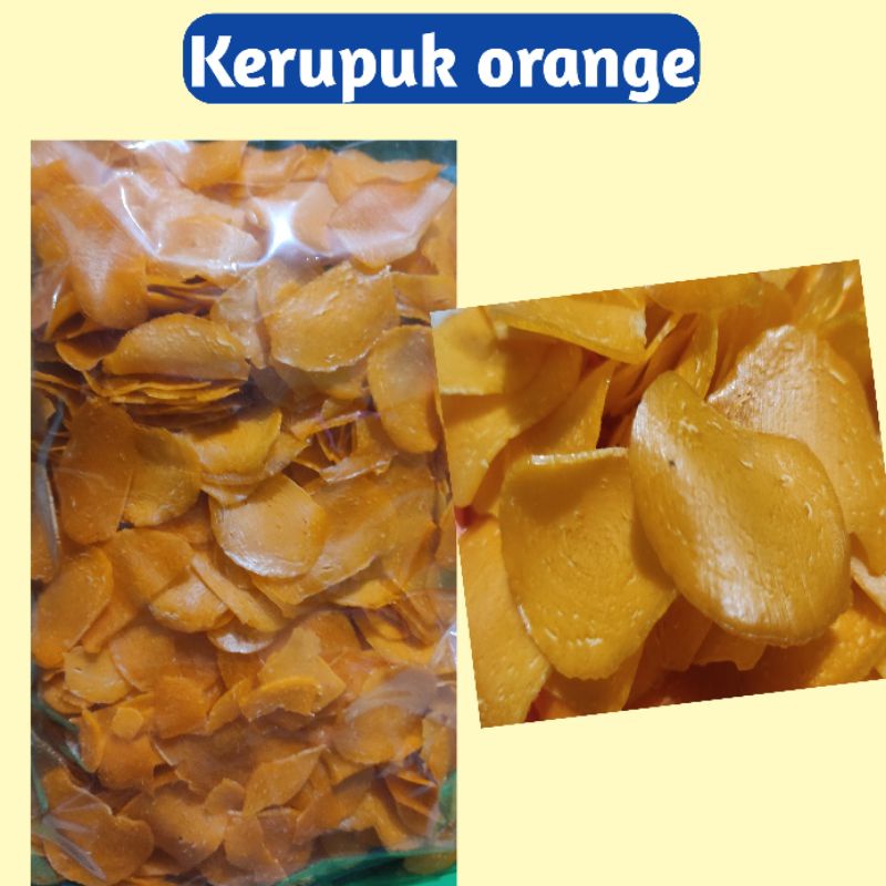 Jual 1 Kg Kerupuk Seblak Orange Merah Mentah Kerupuk Bubur Ayam Kerupuk