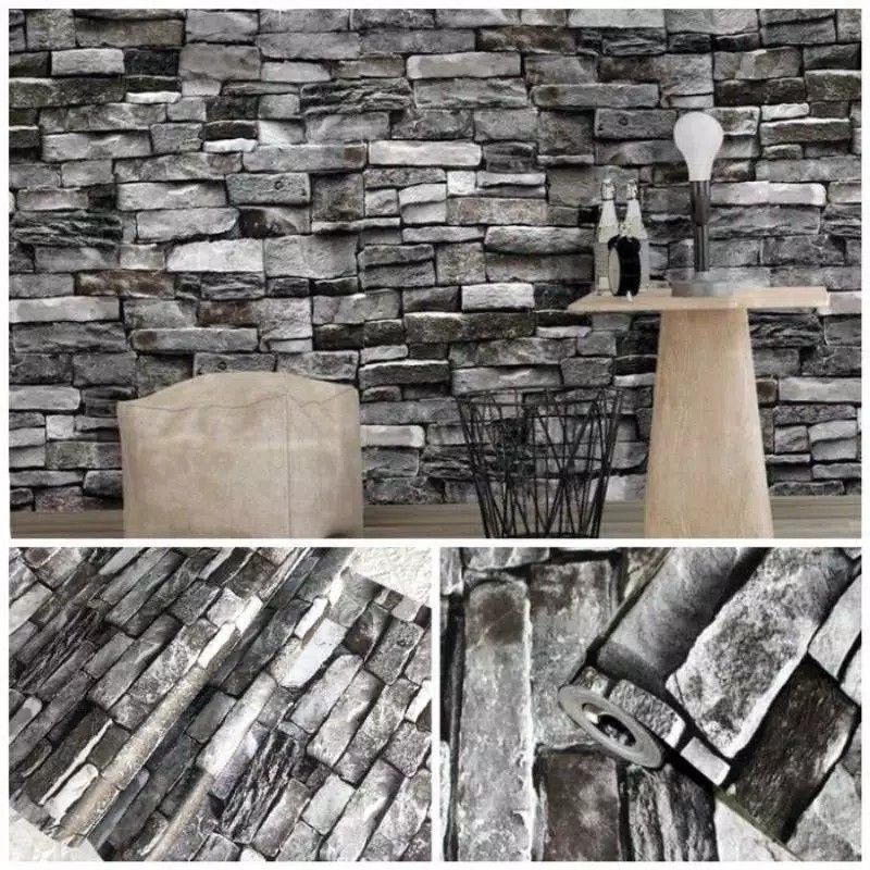 Wallpaper Dinding Batu Alam Hitam Minimalis